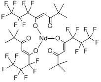 structure of CAS# 17978-76-6, 6,6,7,7,8,8,8-Heptafluoro-2,2-Dimethyl-Octane-3,5-Dione Neodymium;NEODYMIUM(III)-TRIS(6,6,7,7,8,8,8-HEPTAFLUORO-2,2-DIMETHYL-3,5-OCTANEDIONATE);TRIS(6,6,7,7,8,8,8-HEPTAFLUORO-2,2-DIMETHYL-3,5-OCTANEDIONATE)NEODYMIUM(III);Neodymium(III) 6,6,7,7,8,8,8-Heptafluoro-2,2-Dimethyl-3,5-Octanedionate