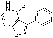 结构式 CAS# 182198-89-6, 5-苯基-噻吩并[2,3-d]嘧啶-4(3H)-硫酮