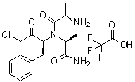 结构式 CAS# 184901-82-4, 丙氨酰-N-[(2S)-4-氯-3-氧代-1-苯基-2-丁烷基]-L-丙氨酰胺三氟乙酸盐(1:1)