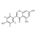 结构式 CAS# 187960-08-3, 5,7-二羟基-3-[4-羟基(<sup>2</sup>H<sub>4</sub>)苯基]-4H-苯并吡喃-4-酮