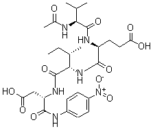 结构式 CAS# 189684-54-6, N-乙酰基-L-缬氨酰-L-alpha-谷氨酰-L-异亮氨酰-N-(4-硝基苯基)-L-alpha-天冬氨酰胺