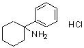 structure of CAS# 1934-71-0, 1-Phenyl-Cyclohexanamine Hydrochloride (1:1);1-Phenyl-1-Cyclohexanamine Chloride;(1-Phenylcyclohexyl)Amine Chloride;Cyclohexylamine, 1-Phenyl-, Hydrochloride
