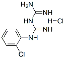 structure of CAS# 19579-44-3, N-(2-Chlorophenyl)-Imidodicarbonimidicdiamide Hydrochloride (1:1);2-(2-Chlorophenyl)-1-(Diaminomethylene)Guanidine Hydrochloride;St5411864;Nsc49304