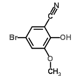 结构式 CAS# 198280-95-4, 5-溴-2-羟基-3-甲氧基苯甲腈