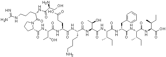 structure of CAS# 198284-64-9, L-Seryl-L-Arginyl-L-Prolyl-L-Threonyl-L-alpha-Glutamyl-L-Lysyl-L-Threonyl-L-Isoleucyl-L-Phenylalanyl-L-Isoleucyl-L-Isoleucine;Gap 27;GAP27