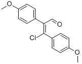 structure of CAS# 19881-70-0, 3-Chloro-2,3-Bis(4-Methoxyphenyl)Acrylaldehyde;3-Chloro-2,3-Bis(4-Methoxyphenyl)Prop-2-Enal;(E)-3-Chloro-2,3-Bis(4-Methoxyphenyl)Acrolein;3-Chloro-2,3-Bis(4-Methoxyphenyl)Acrolein
