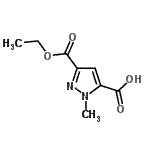 structure of CAS# 199480-36-9, 3-(Ethoxycarbonyl)-1-Methyl-1H-Pyrazole-5-Carboxylic Acid;3-(Ethoxycarbonyl)-1-methyl-1H-pyrazole-5-carboxylic acid;3-(Ethoxycarbonyl)-1-methyl-1H-pyrazole-5-carboxylicacid;3-(ethoxycarbonyl)-1-methylpyrazole-5-carboxylic acid