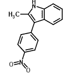 结构式 CAS# 2013-84-5, 2-甲基-3-(4-硝基苯基)-1H-吲哚
