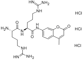 结构式 CAS# 201847-69-0, L-精氨酰-N-(4-甲基-2-氧代-2H-1-苯并吡喃-7-基)-L-精氨酰胺三盐酸盐