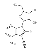 CAS#: 20201-55-2， (S)-4-Amino-6-Bromo-7-((3R,4S,5R)-3,4-Dihydroxy-5-Hydroxymethyl-Tetrahydro-Furan-2-Yl)-7,7alpha-Dihydro-4aH-Pyrrolo[2,3-d]Pyrimidine-5-Carbonitrile