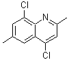 structure of CAS# 203626-46-4, 4,8-Dichloro-2,6-Dimethyl-Quinoline;4,8-Dichloro-6-methylquinaldine;Dichlorodimethylquinoline4