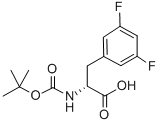 结构式 CAS# 205445-53-0, (R)-N-叔丁氧羰基-3,5-二氟苯丙氨酸