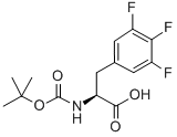 structure of CAS# 205445-54-1, N-[(1,1-Dimethylethoxy)Carbonyl]-3,4,5-Trifluoro-L-Phenylalanine;(S)-2-(Tert-Butoxycarbonylamino)-3-(3,4,5-Trifluorophenyl)Propanoic Acid;N-ALPHA-T-BUTOXYCARBONYL-3,4,5-TRIFLUORO-L-PHENYLALANINE;3,4,5-Trifluoro-L-Phenylalanine, N-BOC Protected