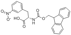 structure of CAS# 206060-42-6, N-[(9H-Fluoren-9-Ylmethoxy)Carbonyl]-3-Nitro-L-Phenylalanine;(2S)-2-[(9H-Fluoren-9-Ylmethoxy-Oxomethyl)Amino]-3-(3-Nitrophenyl)Propanoic Acid;(2S)-2-(9H-Fluoren-9-Ylmethoxycarbonylamino)-3-(3-Nitrophenyl)Propionic Acid;Fl282-1