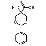 structure of CAS# 207850-04-2, 5-Methyl-2-Phenyl-1,3-Dioxane-5-Carboxylic Acid;5-methyl-2-phenyl-1,3-dioxane-5-carboxylic acid;A2572/0109637;AG-205/40650192