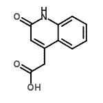结构式 CAS# 21298-80-6, (2-氧代-1,2-二氢-4-喹啉基)乙酸