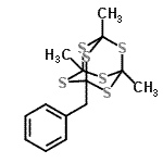 CAS 登录号：21404-64-8， 1-苄基-3,5,7-三甲基-2,4,6,8,9,10-己硫杂三环[3.3.1.1<sup>3,7</sup>]癸烷