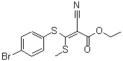 结构式 CAS# 214330-98-0, (2E)-3-[(4-溴苯基)硫基]-2-氰基-3-(甲硫基)丙烯酸乙酯