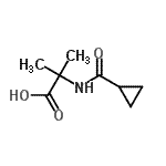 结构式 CAS# 215036-16-1, N-(环丙基羰基)-2-甲基丙氨酸