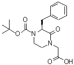结构式 CAS# 215121-89-4, [(3S)-3-苄基-4-{[(2-甲基-2-丙基)氧基]羰基}-2-氧代-1-哌嗪基]乙酸