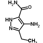 structure of CAS# 215298-74-1, 4-Amino-3-Ethyl-1H-Pyrazole-5-Carboxamide;4-amino-5-ethyl-1H-pyrazole-3-carboxamide;4-Amino-5-ethyl-1H-pyrazole-3-carboxylic acid amide;MFCD09702199