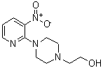 structure of CAS# 215434-62-1, 2-[4-(3-Nitro-2-Pyridinyl)-1-Piperazinyl]Ethanol;2-(4-(3-nitropyridin-2-yl)piperazin-1-yl)ethanol;2-[4-(3-Nitro-2-pyridinyl)piperazino]-1-ethanol;2-[4-(3-nitro-2-pyridyl)piperazinyl]ethan-1-ol