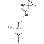 structure of CAS# 215655-42-8, 2-Methyl-2-Propanyl (2-{[2-Amino-4-(Trifluoromethyl)Phenyl]Amino}Ethyl)Carbamate;N-(2-{[2-<wbr>amino-4-(<wbr>trifluoro<wbr>methyl)ph<wbr>enyl]amin<wbr>o}ethyl)(<wbr>tert-buto<wbr>xy)carbox<wbr>amide;tert-Buty<wbr>l 2-{[2-a<wbr>mino-4-(t<wbr>rifluorom<wbr>ethyl)-ph<wbr>enyl]amin<wbr>o}ethylca<wbr>rbamate;TERT-BUTY<wbr>L N-(2-[2<wbr>-AMINO-4-<wbr>(TRIFLUOR<wbr>OMETHYL)A<wbr>NILINO]ET<wbr>HYL)CARBA<wbr>MATE