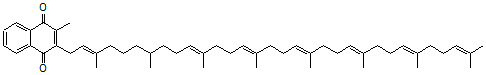 CAS 登录号：21632-35-9， 2-甲基-3-[(2E,10E,14E,18E,22E,26E)-3,7,11,15,19,23,27,31-八甲基-2,10,14,18,22,26,30-三十二碳七烯基]-1,4-萘醌