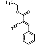 structure of CAS# 2169-69-9, Ethyl (2E)-2-Cyano-3-Phenylacrylate;(E)-2-Cyano-3-phenyl-acrylic acid ethyl ester;(E)-Ethyl 2-cyano-3-phenylacrylate;(E)-Ethyl-2-cyano-3-phenylacrylate