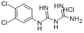 structure of CAS# 21703-08-2, (3,4-Dichlorophenyl)biguanide hydrochloride;1-(Diaminomethylene)-2-(3,4-Dichlorophenyl)Guanidine Hydrochloride;1-(3,4-Dichlorophenyl)Biguanide Hydrochloride;St5411865
