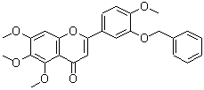 structure of CAS# 21764-08-9, 2-[3-(Benzyloxy)-4-Methoxyphenyl]-5,6,7-Trimethoxy-4H-Chromen-4-One;ZINC02566157