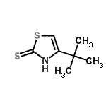 structure of CAS# 2180-05-4, 4-(2-Methyl-2-Propanyl)-1,3-Thiazole-2(3H)-Thione;4-(tert-butyl)-1,3-thiazole-2-thiol;4-tert-butyl-1,3-thiazole-2(3H)-thione;4-tert-Butylthiazole-2-thiol