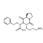 structure of CAS# 219677-82-4, (2S)-2-[(3S,8aR)-3-(4-Aminobutyl)-1,4-Dioxohexahydropyrrolo[1,2-a]Pyrazin-2(1H)-Yl]-4-Phenylbutanoic Acid;Lisinopri<wbr>l (8R,S)-<wbr>Diketopip<wbr>erazine (<wbr>Mixture o<wbr>f Diaster<wbr>eomers);Lisinopril R,S,S-Diketopiperazine