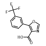 structure of CAS# 220652-95-9, 5-[3-(Trifluoromethyl)Phenyl]-1,3-Oxazole-4-Carboxylic Acid;5-(3-Trifluoromethylphenyl)-oxazole-4-carboxylicacid;5-[3-(trifluoromethyl)phenyl]-;Maybridge3_006607