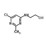structure of CAS# 22177-97-5, 2-[(6-Chloro-2-Methyl-4-Pyrimidinyl)Amino]Ethanol;2-((6-chloro-2-methylpyrimidin-4-yl)amino)ethanol;2-[(6-Chloro-2-methyl-4-pyrimidinyl)amino]-1-ethanol;2-[(6-chloro-2-methylpyrimidin-4-yl)amino]ethan-1-ol