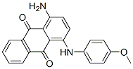 structure of CAS# 23060-42-6, 1-Amino-4-[(4-Methoxyphenyl)Amino]Anthraquinone;1-Amino-4-[(4-Methoxyphenyl)Amino]-9,10-Anthraquinone;1-Amino-4-((4-Methoxyphenyl)Amino)Anthraquinone;9,10-Anthracenedione, 1-Amino-4-((4-Methoxyphenyl)Amino)-