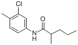 structure of CAS# 2307-68-8, N-(3-Chloro-4-Methylphenyl)-2-Methylpentanamide;N-(3-Chloro-4-Methyl-Phenyl)-2-Methyl-Pentanamide;N-(3-Chloro-4-Methyl-Phenyl)-2-Methyl-Valeramide;Ncgc00160659-01