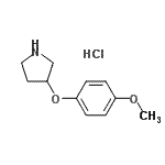 结构式 CAS# 23123-09-3, 3-(4-甲氧基苯氧基)吡咯烷盐酸盐(1:1)