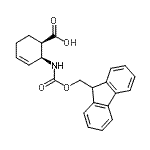 structure of CAS# 233600-20-9, (1R,2S)-2-{[(9H-Fluoren-9-Ylmethoxy)Carbonyl]Amino}-3-Cyclohexene-1-Carboxylic Acid;(1R,2S)-Fmoc-2-aminocyclohex-3-ene-carboxylic acid;(1R,2S)-Fmoc-2-aminocyclohex-3-ene-carboxylicacid;MFCD09750521