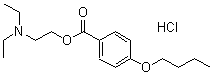 structure of CAS# 2350-32-5, 2-Diethylaminoethyl 4-Butoxybenzoate Hydrochloride;4-Butoxybenzoic Acid 2-Diethylaminoethyl Ester Hydrochloride;Benzoic Acid, P-Butoxy-, 2-Diethylaminoethyl Ester, Hydrochloride;Butoxycaine
