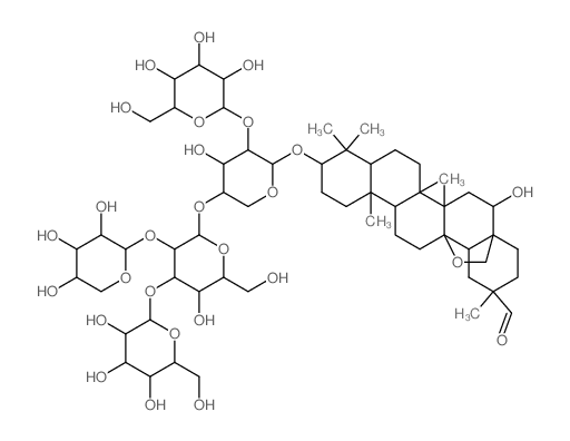 CAS 登录号：23643-76-7， (20S)-13,28-环氧-3beta-[4-O-(3-O-beta-D-吡喃葡萄糖基-2-O-beta-D-吡喃木糖基-beta-D-吡喃葡萄糖基)-2-O-beta-D-吡喃葡萄糖基-alpha-L-阿拉伯吡喃糖基氧基]-16alpha-羟基齐墩果烷-29-醛