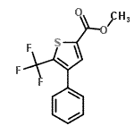 structure of CAS# 237385-98-7, Methyl 4-Phenyl-5-(Trifluoromethyl)-2-Thiophenecarboxylate;2-(Methox<wbr>ycarbonyl<wbr>)-4-pheny<wbr>l-5-(trif<wbr>luorometh<wbr>yl)thioph<wbr>ene, Meth<wbr>yl 4-phen<wbr>yl-5-(tri<wbr>fluoromet<wbr>hyl)-2-th<wbr>enoate;2-THIOPHE<wbr>NECARBOXY<wbr>LICACID, <wbr>4-PHENYL-<wbr>5-(TRIFLU<wbr>OROMETHYL<wbr>)-, METHY<wbr>L ESTER;4-Phenyl-<wbr>5-trifluo<wbr>romethyl-<wbr>thiophene<wbr>-2-carbox<wbr>ylic acid<wbr> methyl e<wbr>ster