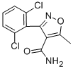 structure of CAS# 23858-59-5, 3-(2,6-Dichlorophenyl)-5-Methyl-4-Isoxazolecarboxamide;3-(2,6-DICHLOROPHENYL)-5-METHYL-4-ISOXAZOLECARBOXAMIDE;3-(2,6-DICHLOROPHENYL)-5-METHYLISOXAZOLE-4-CARBOXAMIDE