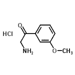 结构式 CAS# 24037-72-7, 2-氨基-1-(3-甲氧基苯基)乙酮盐酸盐(1:1)