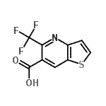 structure of CAS# 243977-22-2, 5-(Trifluoromethyl)Thieno[3,2-b]Pyridine-6-Carboxylic Acid;5-(Trifluoromethyl)thieno[3,2-b]pyridine-6-;5-(Trifluoromethyl)thieno[3,2-b]pyridine-6-carboxylicacid;5-(triflu<wbr>oromethyl<wbr>)thiophen<wbr>o[3,2-b]p<wbr>yridine-6<wbr>-carboxyl<wbr>ic acid