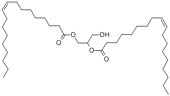 structure of CAS# 2442-61-7, (9Z)-9-Octadecenoic Acid 1,1'-[1-(Hydroxymethyl)-1,2-Ethanediyl] Ester;[1-(Hydroxymethyl)-2-[(Z)-Octadec-9-Enoyl]Oxy-Ethyl] (Z)-Octadec-9-Enoate;(Z)-Octadec-9-Enoic Acid [1-(Hydroxymethyl)-2-[(Z)-1-Oxooctadec-9-Enoxy]Ethyl] Ester;(Z)-Octadec-9-Enoic Acid [1-Methylol-2-[(Z)-Octadec-9-Enoyl]Oxy-Ethyl] Ester