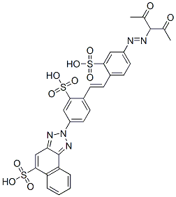 CAS 登录号：24681-18-3， 2-[4-[4-[(1-乙酰基丙酮基)偶氮]-2-磺基苯乙烯基]-3-磺基苯基]-2H-萘并[1,2-d]三唑-5-磺酸