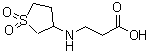 structure of CAS# 247109-39-3, N-(1,1-Dioxidotetrahydro-3-Thiophenyl)-beta-Alanine;3-(1,1-Di<wbr>oxo-tetra<wbr>hydro-1λ*<wbr>6*-thioph<wbr>en-3-ylam<wbr>ino)-prop<wbr>ionic acid;3-(2-Carboxyethyl)laminotetrahydrothiophene-1,1-dioxide;3-[(1,1-dioxothiolan-3-yl)amino]propanoic acid