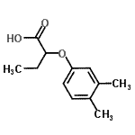 structure of CAS# 25140-78-7, 2-(3,4-Dimethylphenoxy)Butanoic Acid;2-(3,4-dimethylphenoxy)butanoic acid;2-(3,4-Dimethyl-phenoxy)-butyric acid;AK-968/41025270
