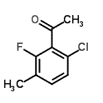 structure of CAS# 261762-78-1, 1-(6-Chloro-2-Fluoro-3-Methylphenyl)Ethanone;1-(6-Chloro-2-fluoro-3-methylphenyl)ethan-1-one;1-Acetyl-6-chloro-2-fluoro-3-methylbenzene;MFCD01631378